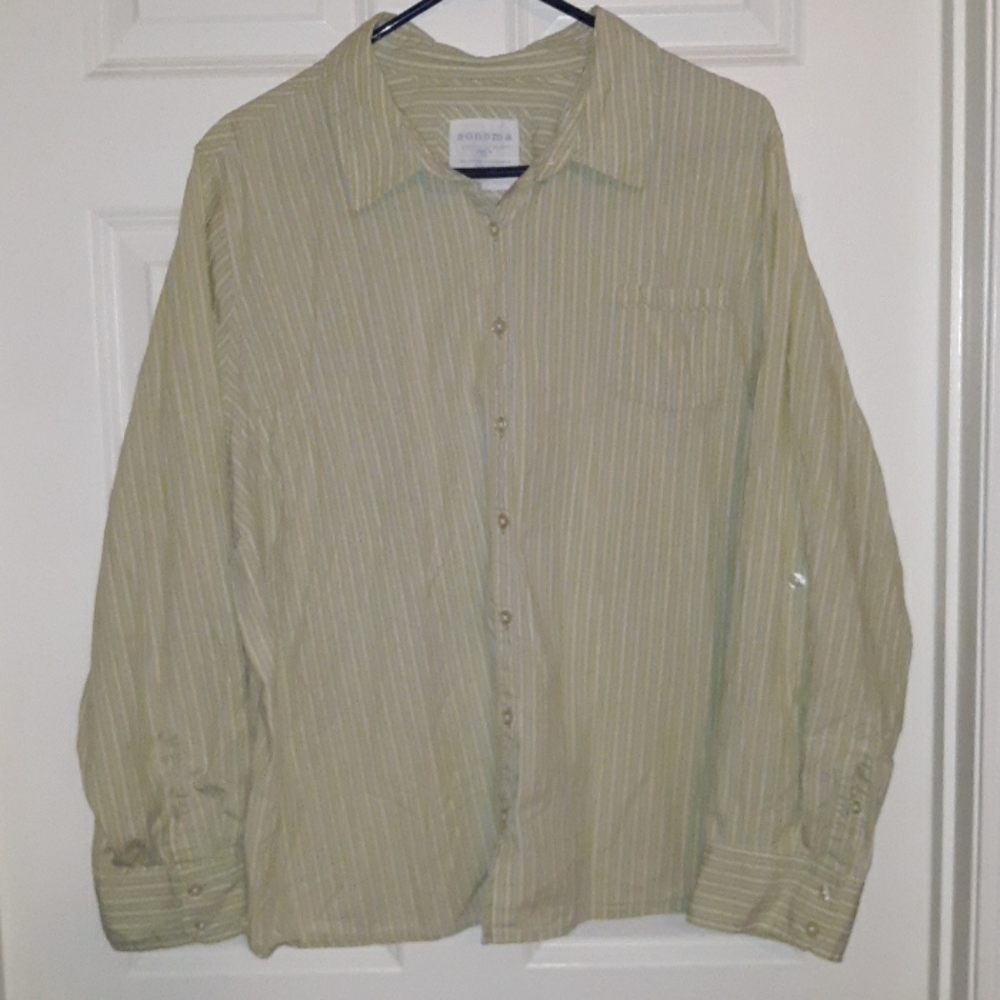 Sonoma 3x green stripe top